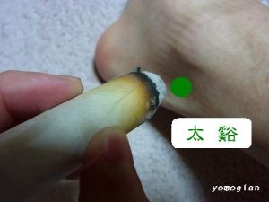 足のツボに棒灸